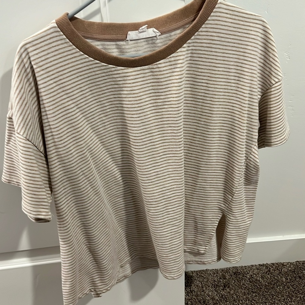 Downeast cropped striped shirt